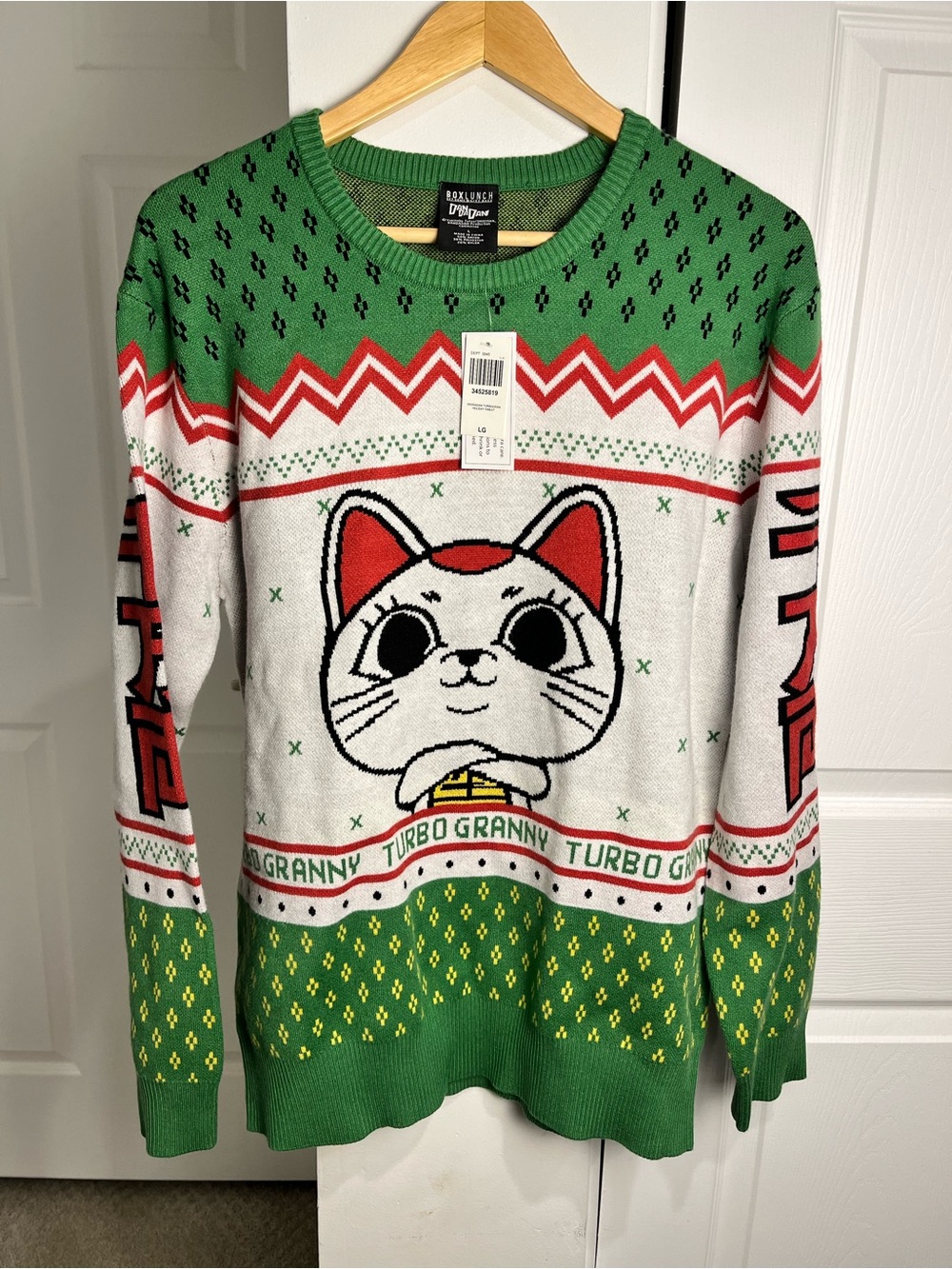 Dandadan Turbo Granny Holiday Sweater BoxLunch Exclusive Size Large NEW